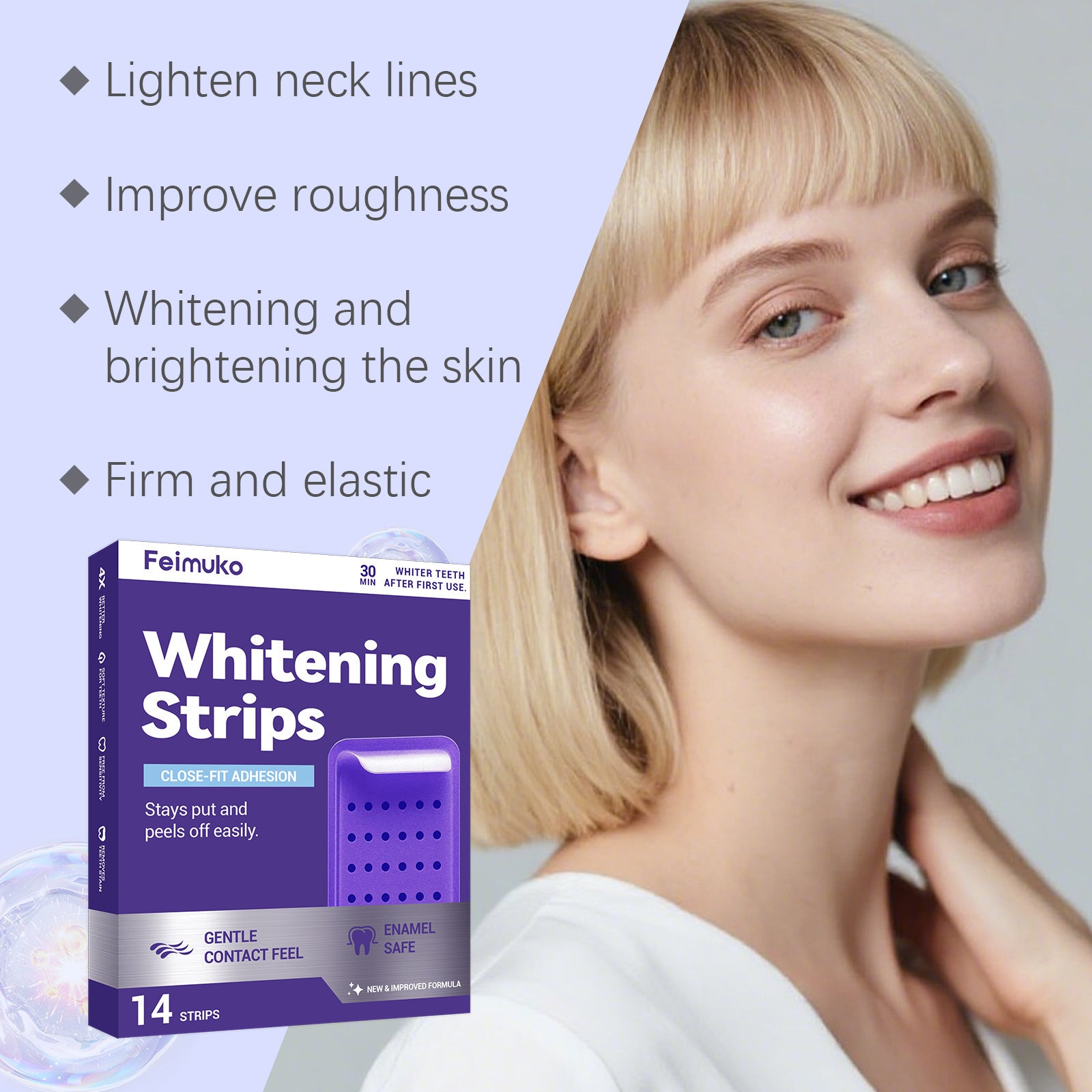 Purple Glossy Teeth Whitening Strips