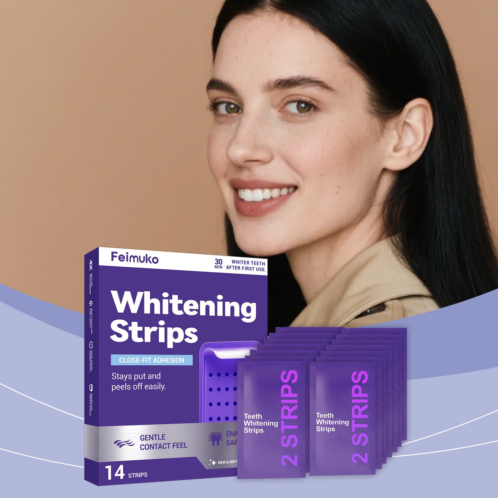 Purple Glossy Teeth Whitening Strips
