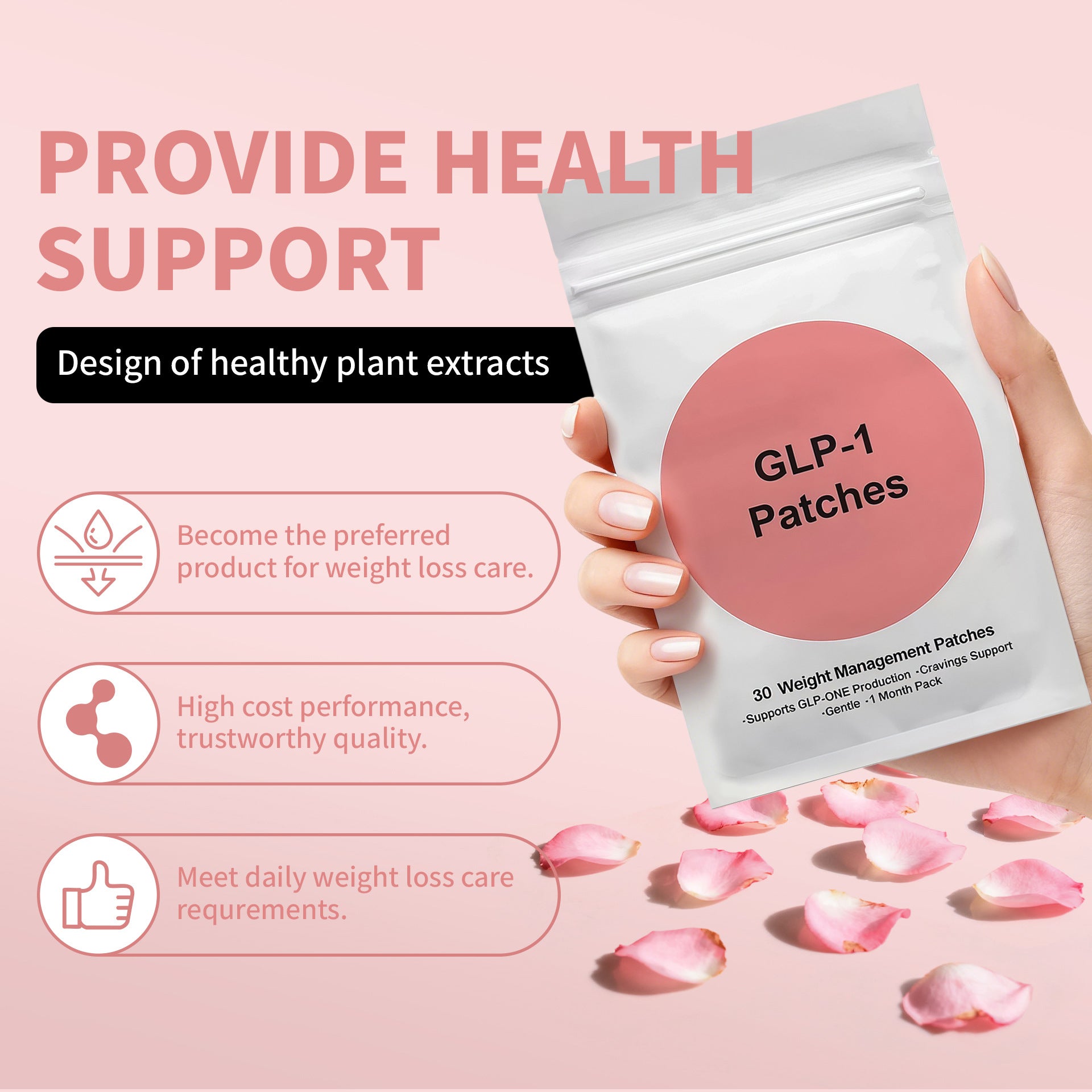 GLP-1 Weight Management Support Patches – 30 Count