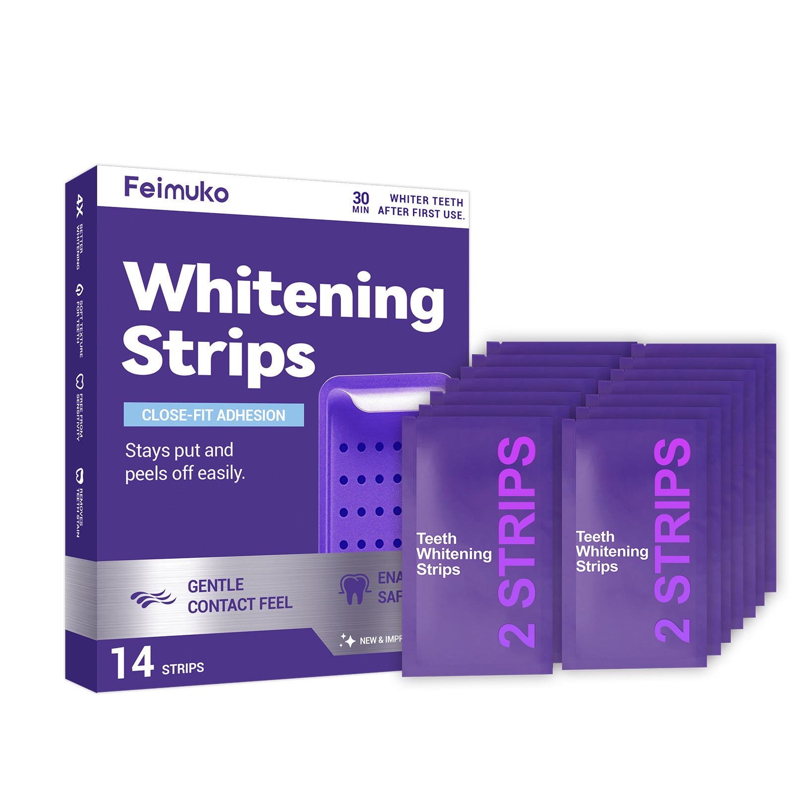 Purple Glossy Teeth Whitening Strips